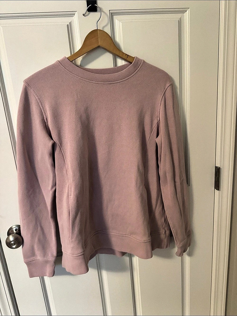 Duluth Ribbed Crewneck Sweatshirt Pink Large